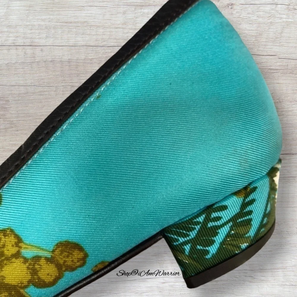 J.Crew RARE floral silk embellished bow pointed toe low heel flats/shoes